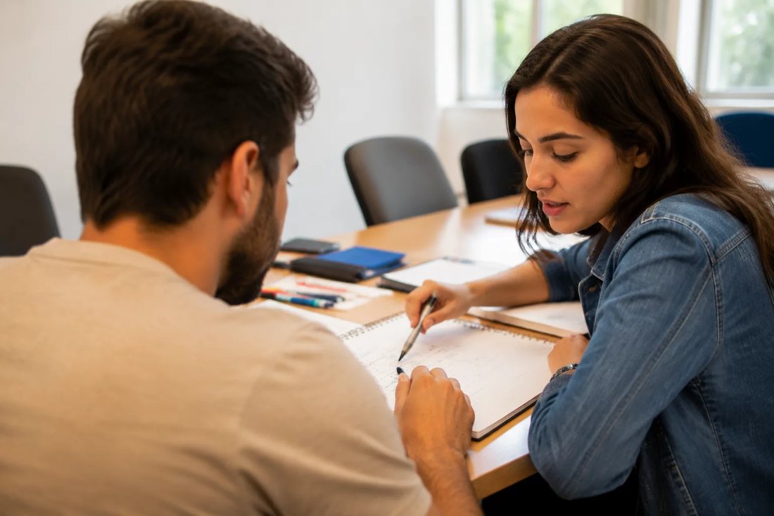 Colegas de trabalho de pé no corredor, conversando entre duas reuniões